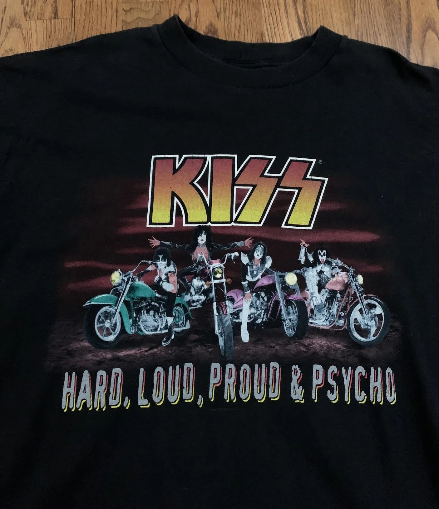 Vintage Kiss Hard, Loud, Proud & Psycho T Shirt (Size XL) — RootsBK